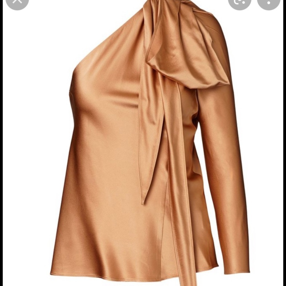 NWT Scanlan Theodore Satin Drape Shoulder Top